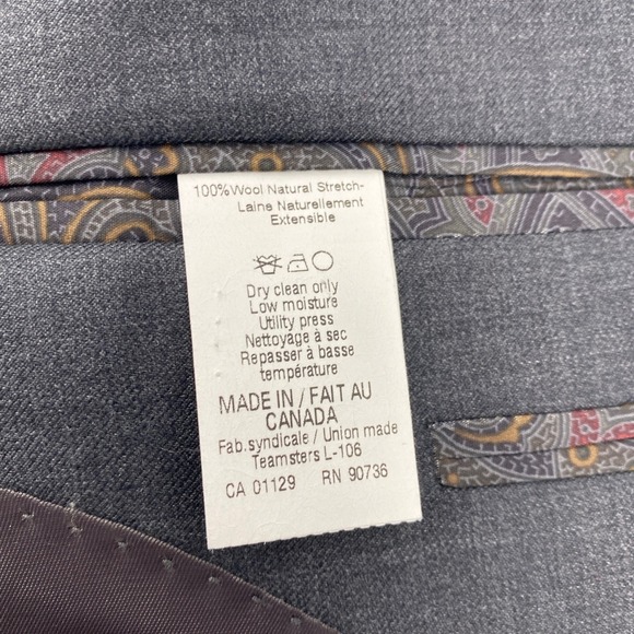 Lauren Ralph Lauren LRL Blazer Mens 40S Gray Wool Natural Stretch Suit Jacket - Picture 8 of 14